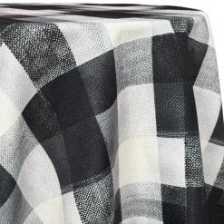 Abstract Plaid (Slub Print) Table Linen in Black