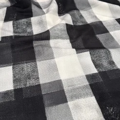 Abstract Plaid (Slub Print) Table Napkin in Black
