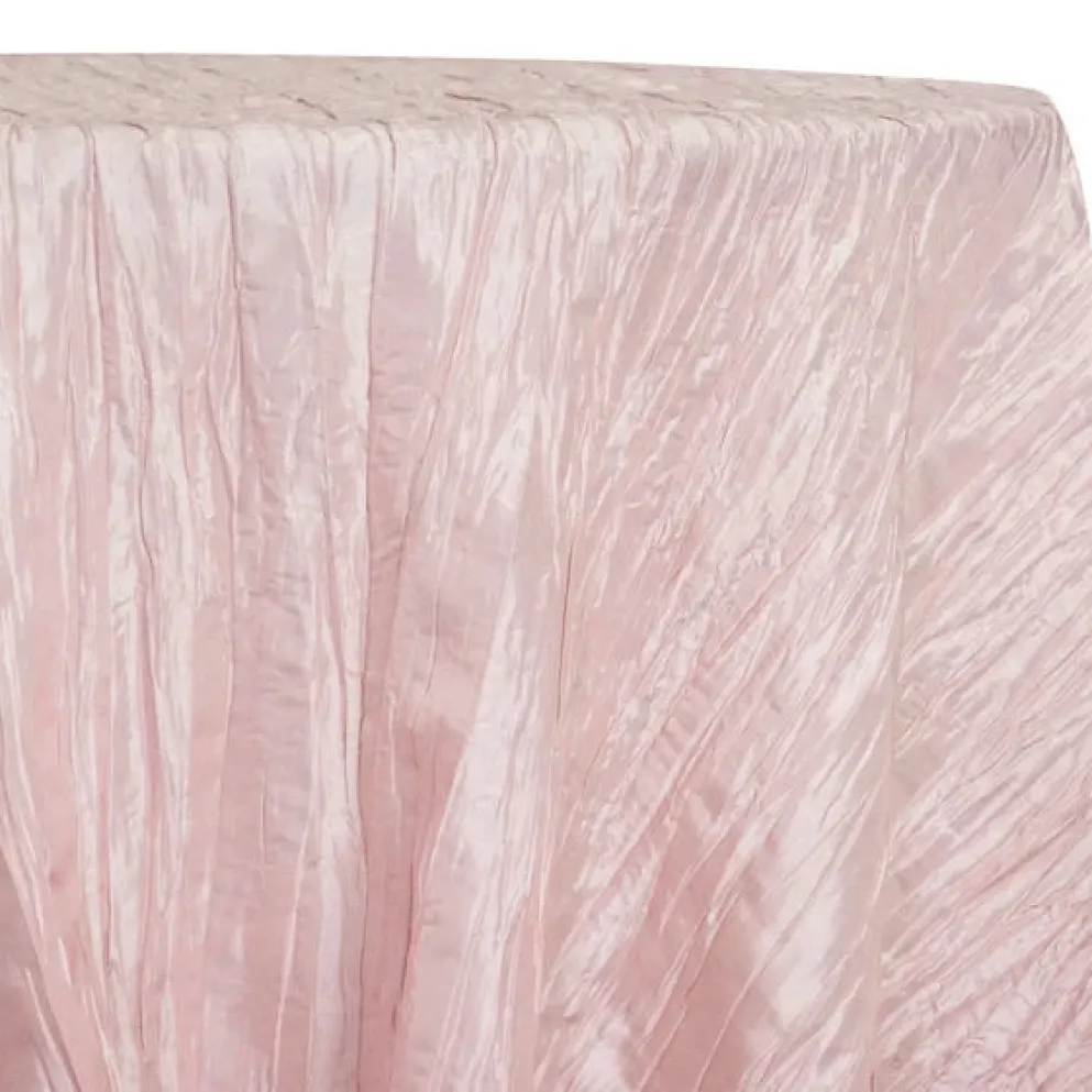 Accordion Taffeta Table Linen in Rose Powder