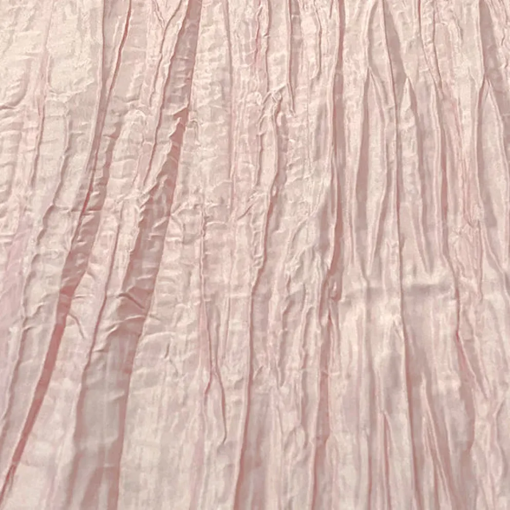 Accordion Taffeta Table Linen in Rose Powder