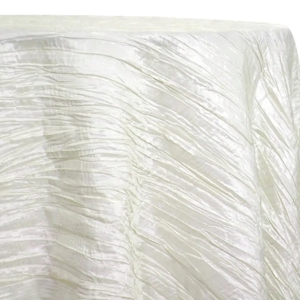 Accordion Taffeta Table Linen in Ivory