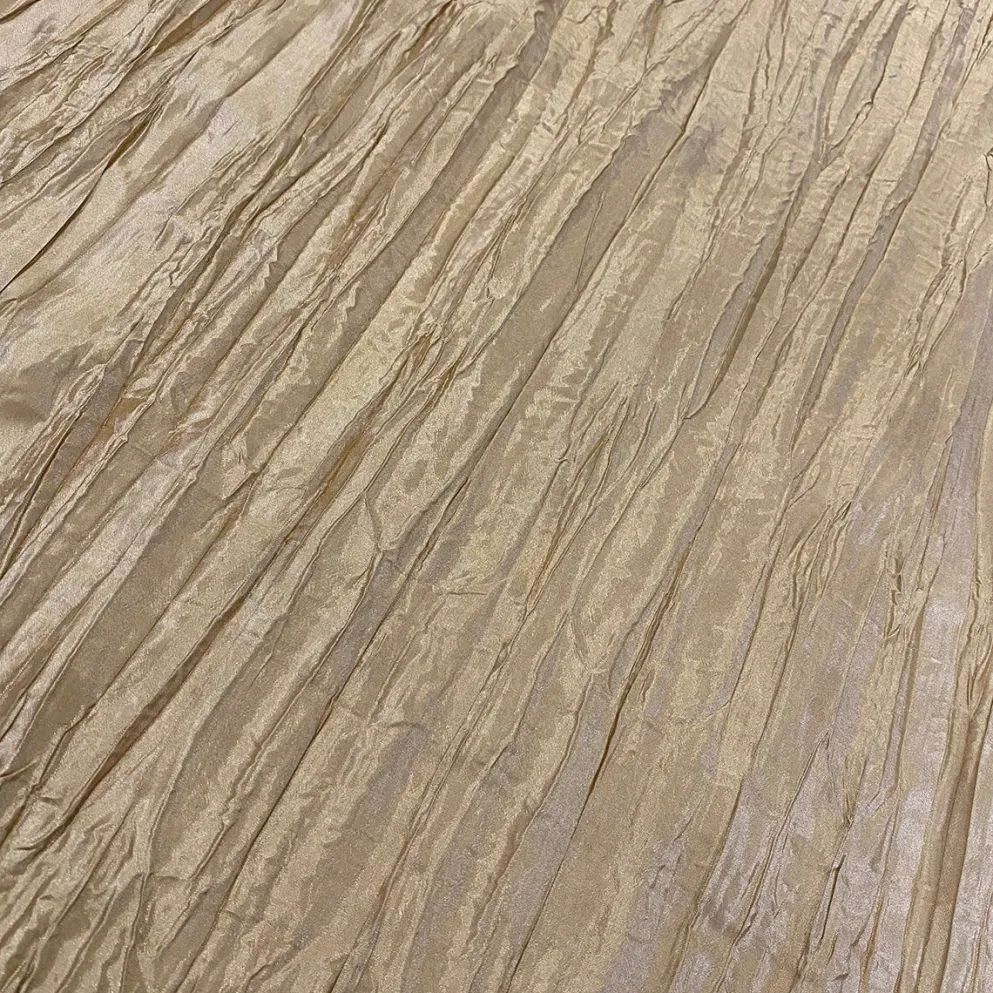 Accordion Taffeta Table Linen in Taupe Gold