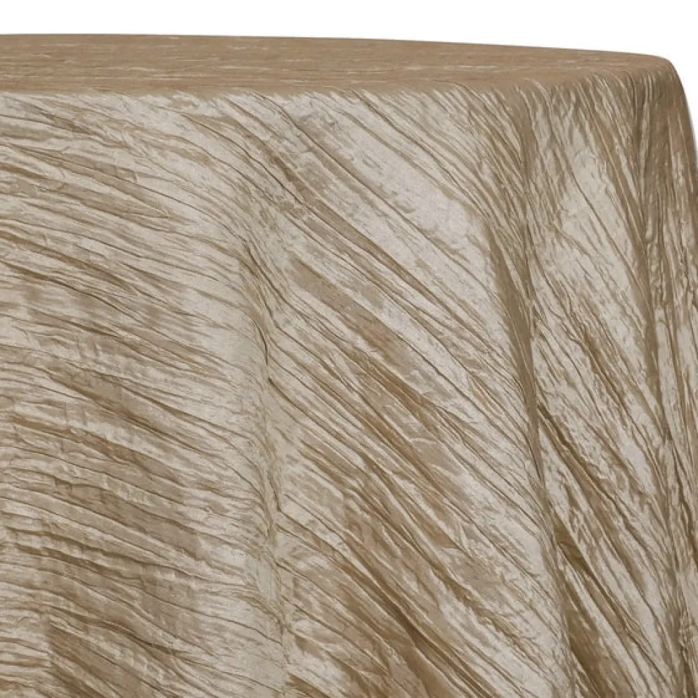 Accordion Taffeta Table Linen in Taupe Gold