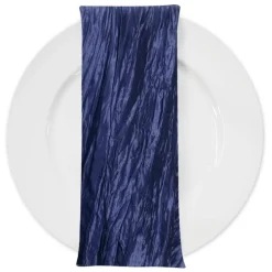 Accordion Taffeta Table Napkin in Navy