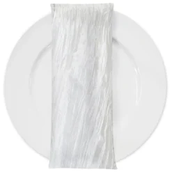 Accordion Taffeta Table Napkin in White