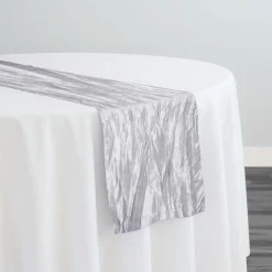 Accordion Taffeta Table Runner in Silver 097