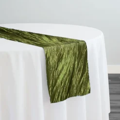 Accordion Taffeta Table Runner in Olive