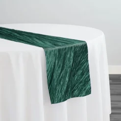 Accordion Taffeta Table Runner in Hunter Green