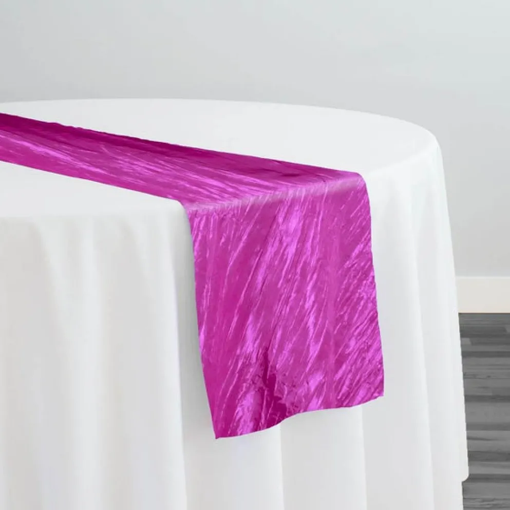 Accordion Taffeta Table Runner in Fuchsia