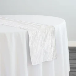 Accordion Taffeta Table Runner in Cream