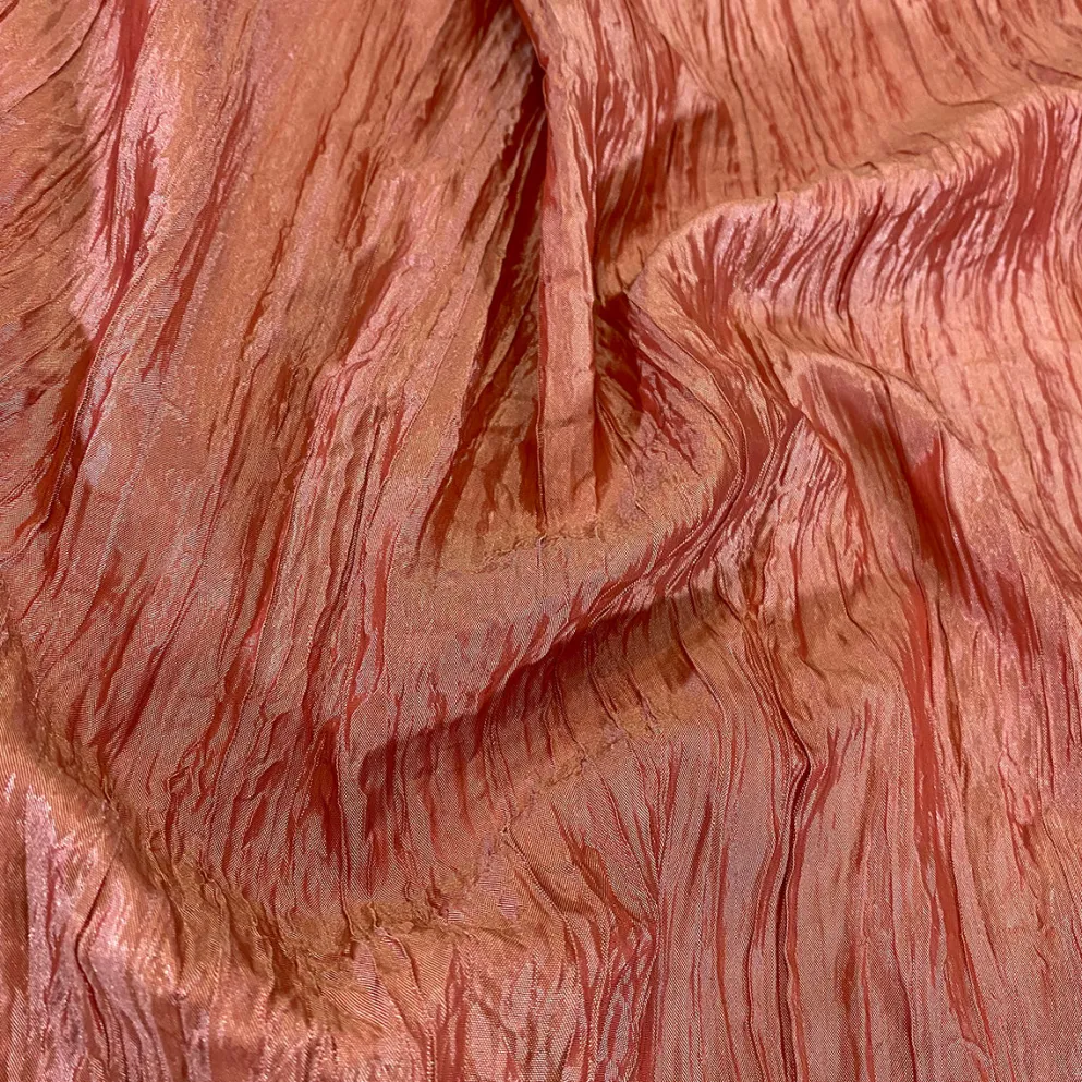 Accordion Taffeta Table Runner in Coral