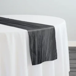 Accordion Taffeta Table Runner in Charcoal