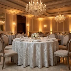 Allure Jacquard Table Linen in Ivory