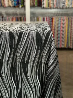 Allure Jacquard Table Linen in Black and Silver