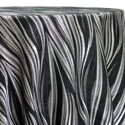 Allure Jacquard Table Linen in Black and Silver