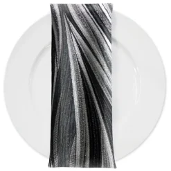 Allure Jacquard Table Napkin in Black and Silver