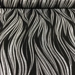 Allure Jacquard Table Napkin in Black and Silver