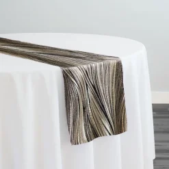 Allure Jacquard Table Runner in Taupe