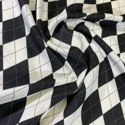 Argyle (Poly Print) Table Napkin in Black and White
