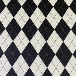 Argyle (Poly Print) Table Runner in Black and White