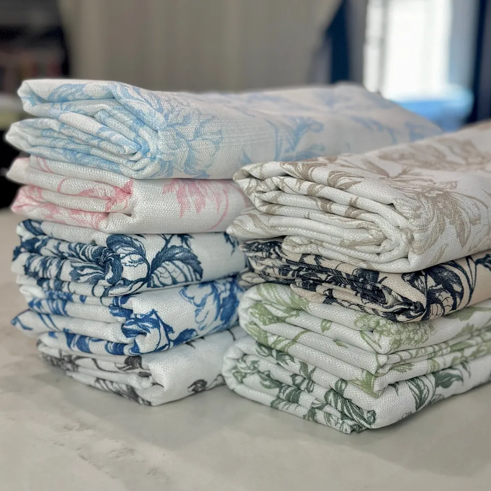 Artistry Bloom (Slub Print) Table Linen in Sage