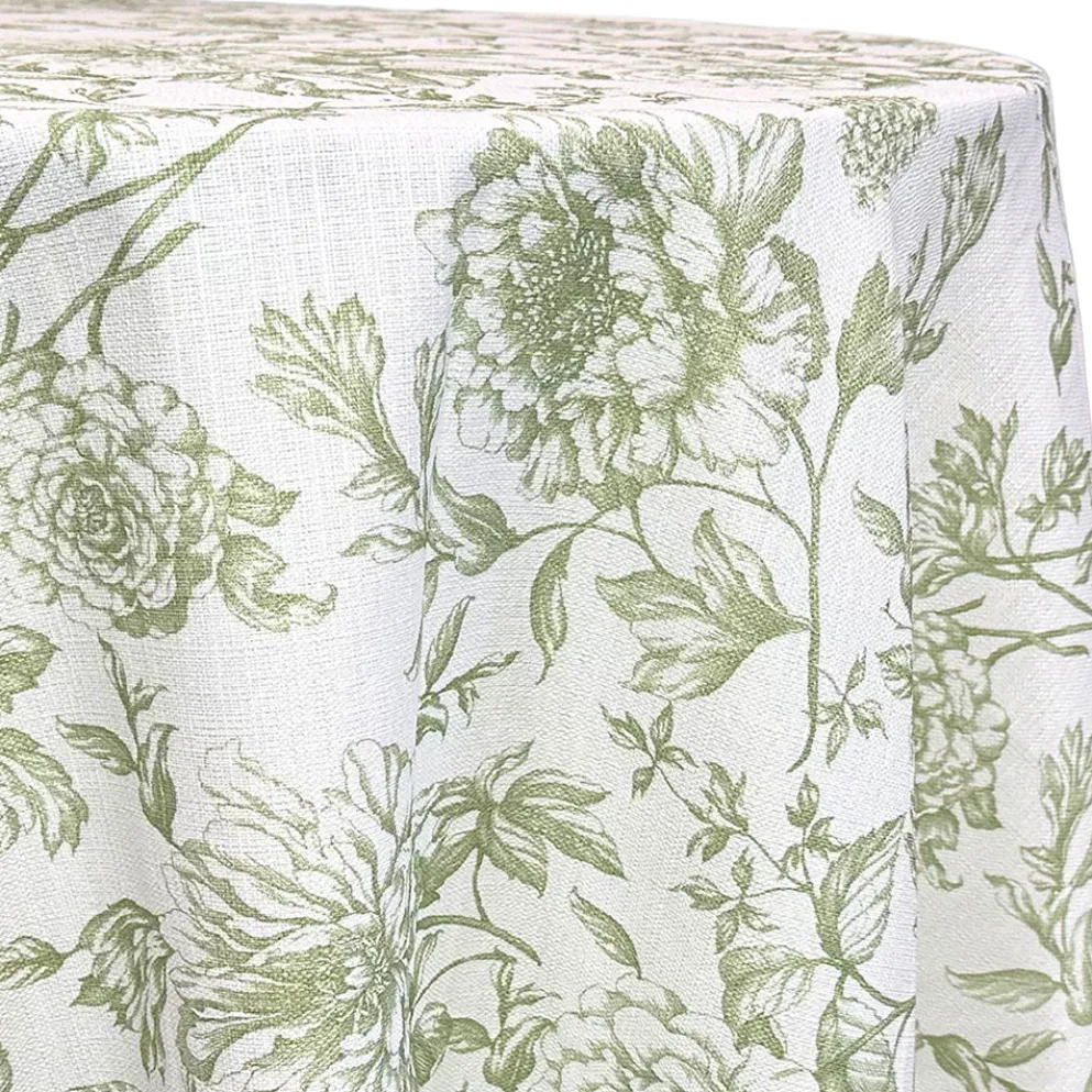 Artistry Bloom (Slub Print) Table Linen in Sage