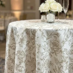 Artistry Bloom (Slub Print) Table Linen in Taupe