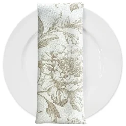 Artistry Bloom (Slub Print) Table Napkin in Taupe