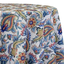 Asian Paisley (Dupioni) Table Linen in Blue