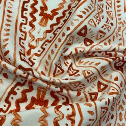 Aztec Print (Dupioni) Table Linen in Orange
