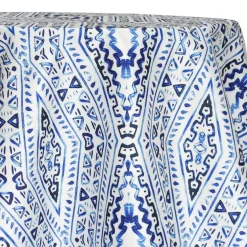 Aztec Print (Dupioni) Table Linen in Royal