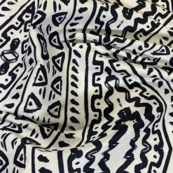 Aztec Print (Dupioni) Table Napkin in Black