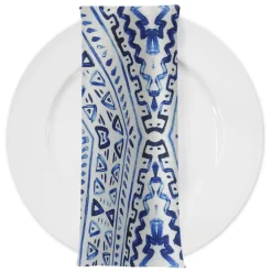 Aztec Print (Dupioni) Table Napkin in Royal
