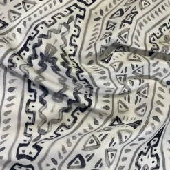Aztec Print (Dupioni) Table Runner in Steel Blue