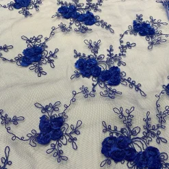 Baby Rose Embroidery Table Runner in Royal