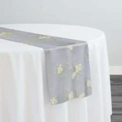 Baby Rose Embroidery Table Runner in Ivory