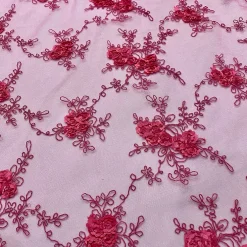Baby Rose Embroidery Table Runner in Fuchsia