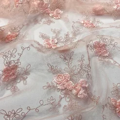 Baby Rose Embroidery (w/ Poly Lining) Table Napkin in Blush