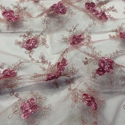 Baby Rose Embroidery (w/ Poly Lining) Table Napkin in Dusty Rose