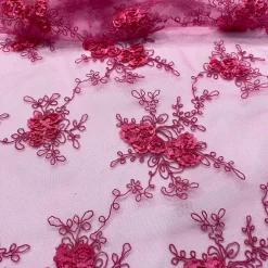 Baby Rose Embroidery (w/ Poly Lining) Table Napkin in Fuchsia