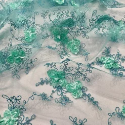 Baby Rose Embroidery (w/ Poly Lining) Table Napkin in Mint