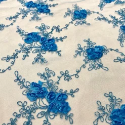 Baby Rose Embroidery (w/ Poly Lining) Table Napkin in Turquoise