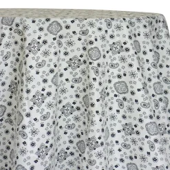Bandana (Poly Print) Table Linen in White