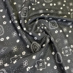 Bandana (Poly Print) Table Linen in Black