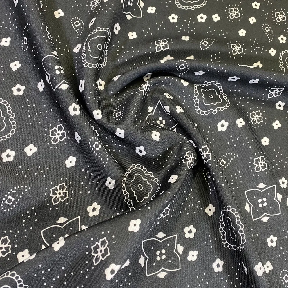 Bandana (Poly Print) Table Linen in Black
