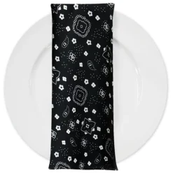 Bandana (Poly Print) Table Napkin in Black