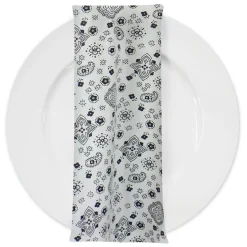 Bandana (Poly Print) Table Napkin in White