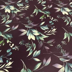 Bayside Leaf (Poly Print) Table Linen in Green/Black