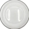 Beaded - Glass Charger Plate in Silver (Item # 0239)