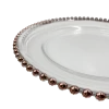 Beaded - Glass Charger Plate in Rose Gold (Item # 0239)